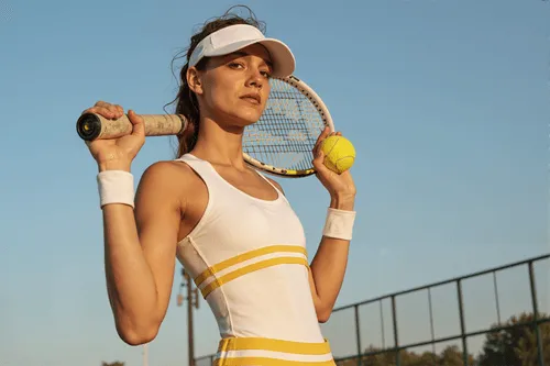 Woman with tennis racket